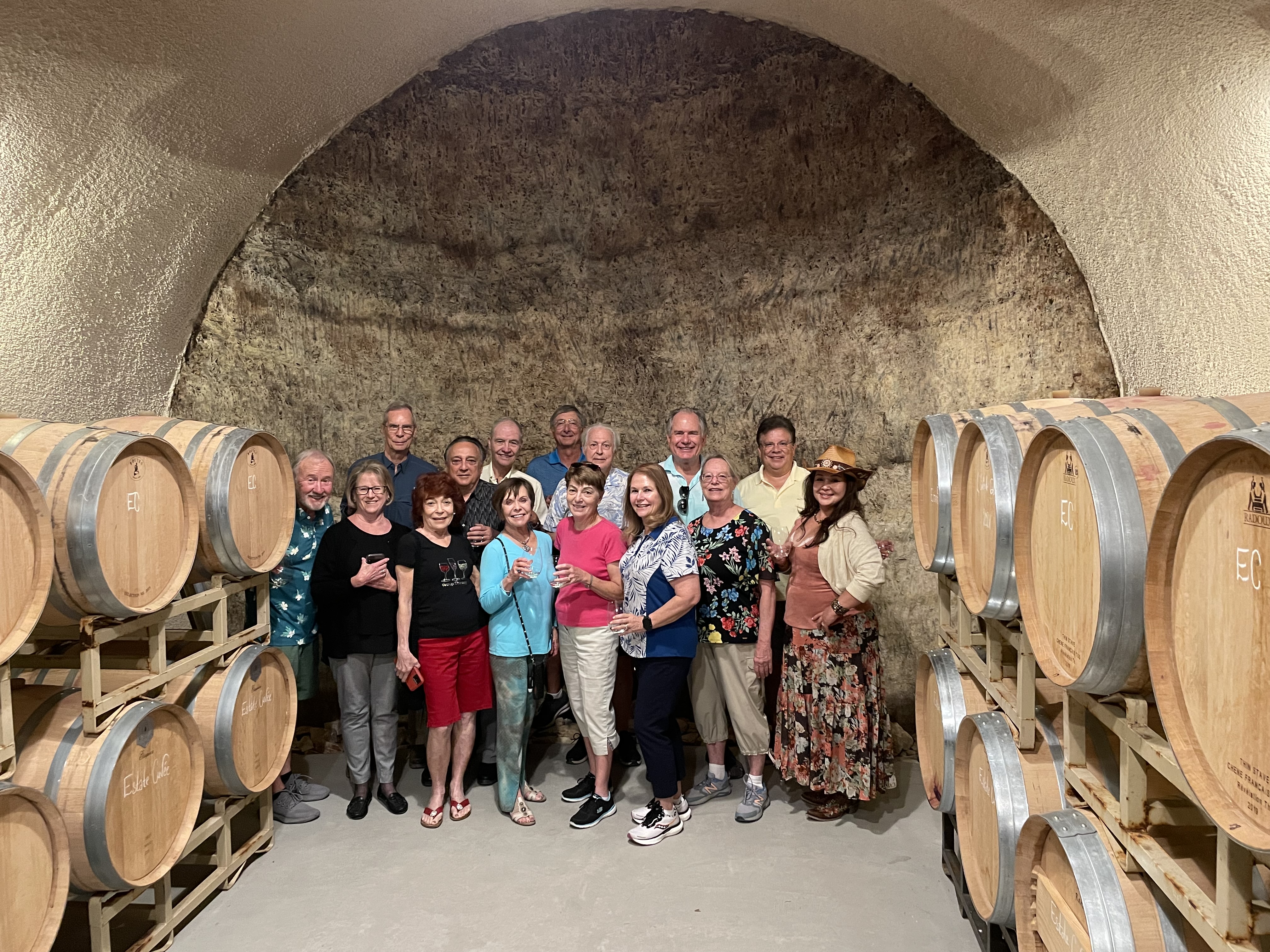 Posing for a group photo at L’Adventure Winery in Paso Robles.