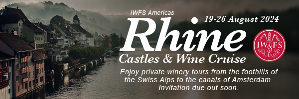 IWFS Americas - Rhine Castles and Wine Cruise. 19-26 August 2024. Enjoy private winery tours from the foothills of the Swiss Alps to the canals of Amsterdam. Invitation to be sent in the coming months.