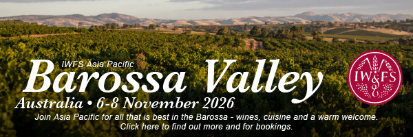 IWFS Asia Pacific - Barossa Valley, Australia, 6-8 November 2026. Join Asia Pacific for all that is best in the Barossa - wines, cuisine and a warm welcome. Details soon.